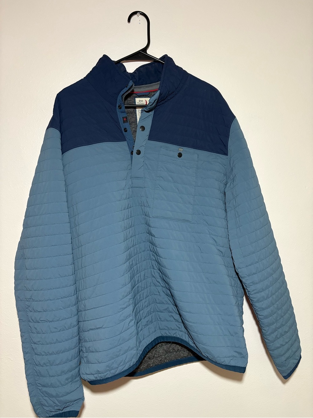 Relwen Pullover Jacket in Light Blue with Navy Yoke